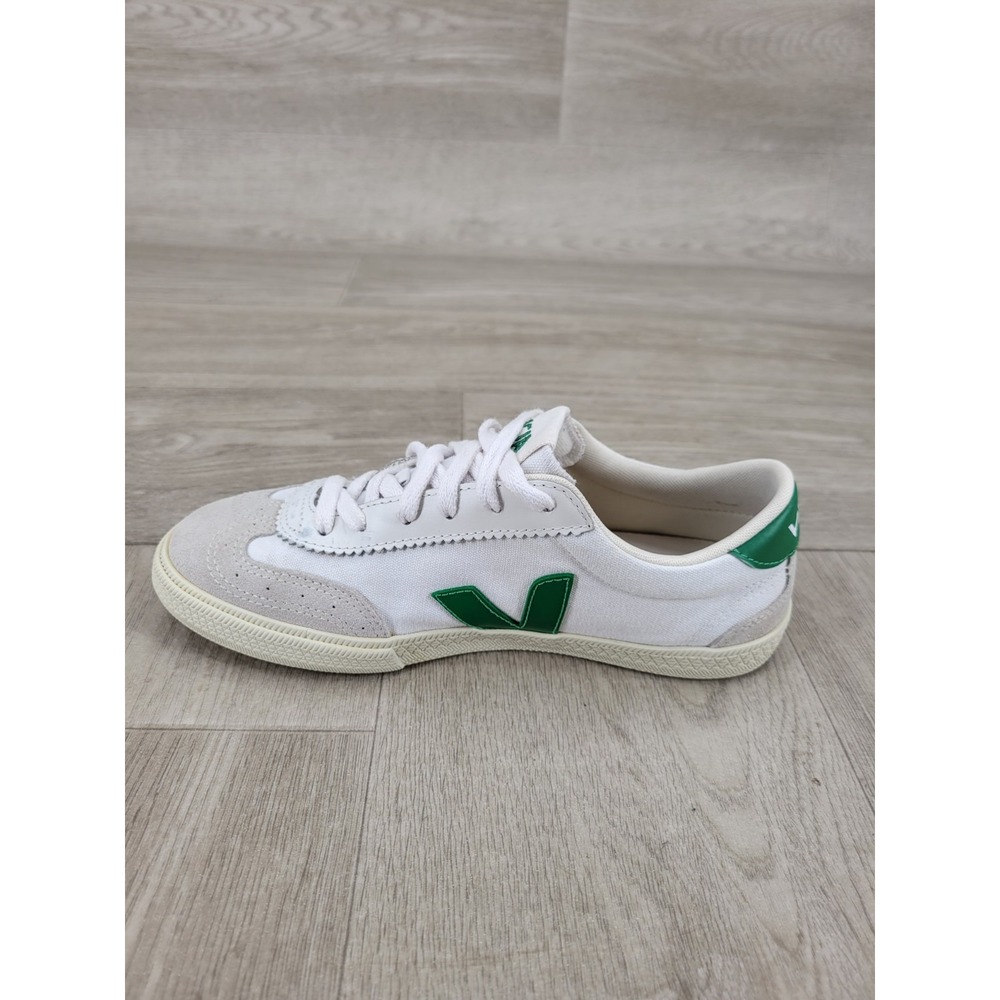Veja Volley Canvas White Emeraude Green Sneakers VO0103525A410 Womens 6 - Picture 5 of 10